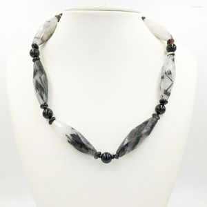 Ketens liiji unieke stock sale toermalmalineerde kwarts haar onyx ketting basisstijl mooi cadeau voor vrouwen