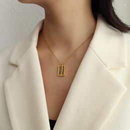 Ketens kleine vrouw abacus suan pan zhu berekende zorgvuldig kleine sleutelbeen sexy ketting titanium staal Chinese stijl