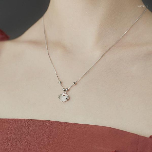 Chaînes serrure de bons voeux blanc cristal argent couleur clavicule chaîne collier pour femmes dames luxe coréen délicat bijoux