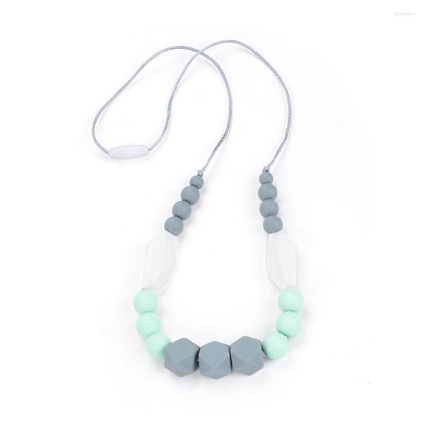 Chaînes LOFCA Silicone perles en bois collier bébé dentition soins infirmiers pour né maman sans BPA bijoux d'allaitement