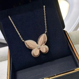 Chaînes Londres Angleterre Bijoux Haute Qualité 925 Argent Poli Papillon Pendentif Collier Pour Femmes Charmant Cadeau