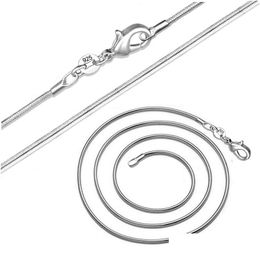 Kettingen lang 16-28 inch 40-80 cm authentiek massief 925 sterling sier chokers kettingen 1 mm slang kettingen ketting voor drop leveren Dhgarden Otvlc