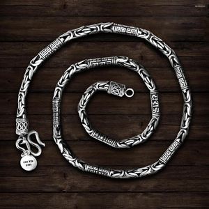 Chaînes LongLongjinsu S925 2023 Collier Homme Paix Motif Mantra Rétro Argent Sterling Section Épaisse