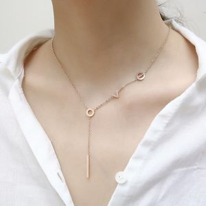 Chaînes Amour Charme Collier Pour Amoureux En Acier Inoxydable Dames Bar Ras Du Cou Or Rose Femme AccessoiresChaînes