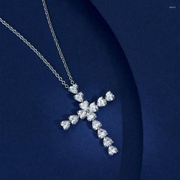 Chaînes Love Cross Pendentif S925 Sterling Argent Plaqué Or Collier Mode Polyvalent Haute Qualité Collier Chaîne Pour Femmes