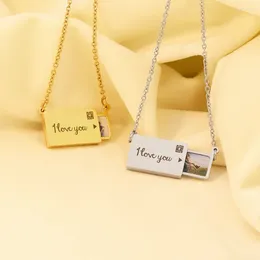 Kettingen Liefdesbrief Envelop Hanger Ketting Voor Vrouwen Aangepaste Sieraden I U Letters Valentijnsdag Moeder Cadeau