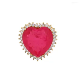 Chaînes Love Paraiba Tourmaline Rouge Gemstone Coeur Cristal Pendentif Collier Femmes Bijoux Cadeau D'anniversaire De Mariage