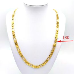 Chains Ltalian Figaro vaste gouden GF 18 K Stamp Link Chain ketting 24 inch 8 600 mm Hoge kwaliteitschains