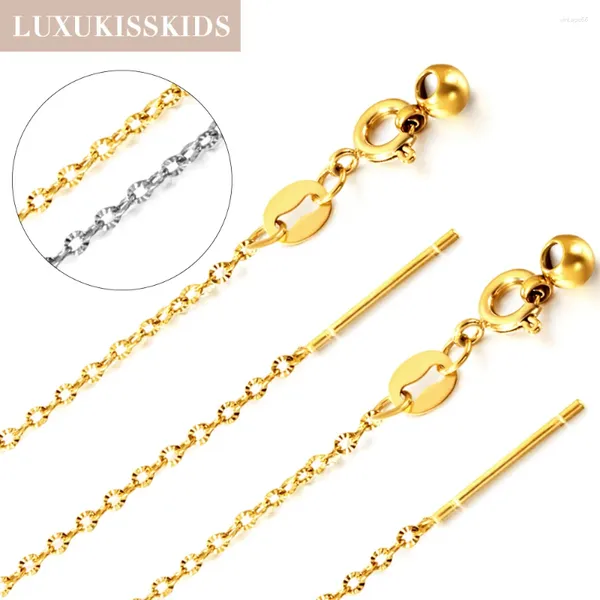 Cadenas Luxukisskids 5pcs Venta ajustable Long Long Collar Collares Joyas de bricolaje Hacer una mujer Garda de acero inoxidable 316L Fashion Neck