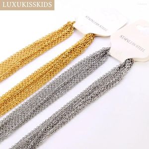 Chaines LuxukissKids en acier inoxydable Bijoux de bricolage Faire un collier O-Chain 10pcs / lots 1.5 / 2 mm Accessoires Chaucher 18K Golden