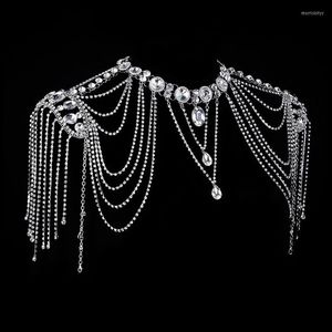 Kettingen Luxe Bruids Schouder Ketting Vrouwen Pageant Prom Bruiloft Sieraden Ketting Kettingen Strass Accessoires