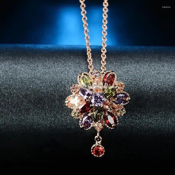 Chaines Collier de fleur cristal de luxe