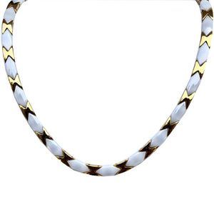 Chaînes Luxury plaquette en or inoxydable en acier inoxydable blanc Collier magnétique thérapeutique pour femmes colliers de bijoux de fête d'anniversaire hommes