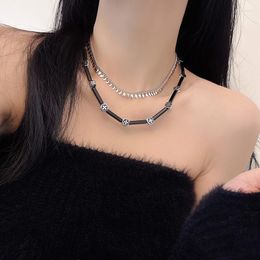 Chaînes De Luxe Cou Chaîne Sautoirs Colliers Pour Femme Saint Valentin Cadeaux Double Couche Goutte D'eau Gland Collier