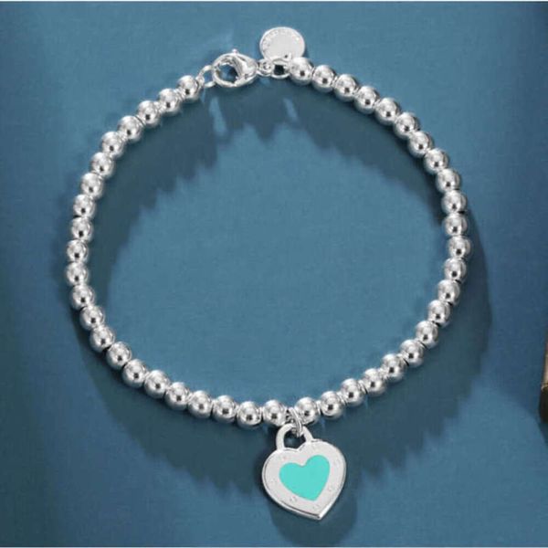 Chaînes Bracelets de luxe pour femmes Bracelet Tiff Designer Love Heart Émail Pendentif Chaîne de main Femme Tiffanjewelry S925 Silver Girl Handchains Bracelet Z6uu