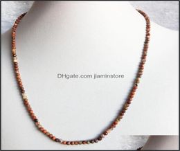 Chaines m Collier Jasper Blood Jasper Breccié