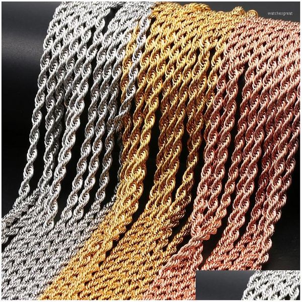 Chains M Twist en acier inoxydable Singapour Bk pour bijoux Fabriquant en or / or rose / sier Color Metal Chain Wholesale Drop Livrot DHPZD