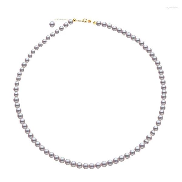 Cadenas MADALENA SARARA Collar de perlas de agua dulce para mujer Cierre de oro de 18 k con cadena de extensión