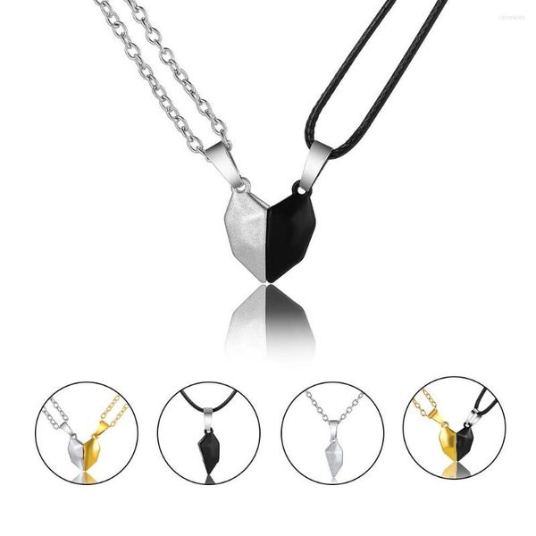 Chaînes magnétique Couple collier mode pour les amoureux gothique Punk en forme de coeur pendentif hommes et femmes bijoux fête cadeau