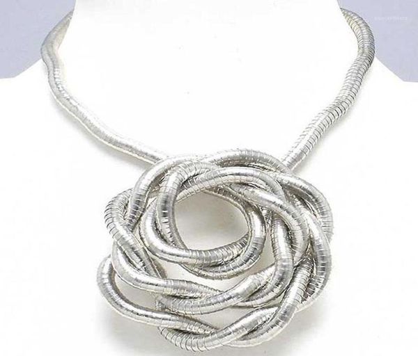 Fabrication de chaînes, collier Flexible pliable en fer plaqué K blanc de 5mm 90cm, 1 pièce/paquet 14630993