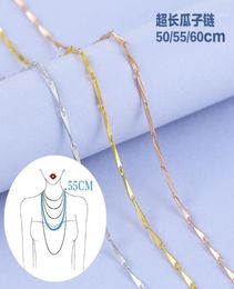 Chaines Martick 925 Bijoux en argent Collier de pull de chaîne de melon Super Long 505560cm Goldrose Goldsilver Color Bijoux GSC2611057354