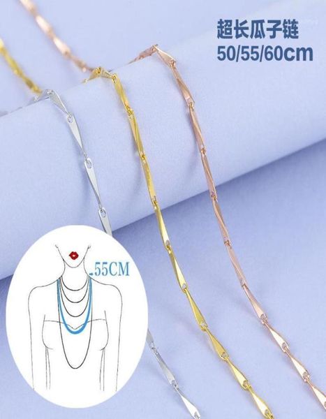 Chaînes Martick 925 Bijoux en argent Melon chaîne pull collier Super Long 505560 cm GoldRose GoldSilver couleur Bijoux GSC2612112521