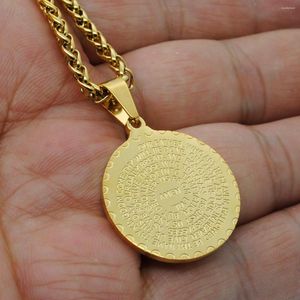 Ketens medaille amen schrift ketting roestvrij staal vrouwen mannen katholicisme amulet mode kompas religieuze sieraden geschenk