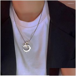 Kettingen smeltende maan ketting koele wind trui ketting veelzijdige drop levering sieraden kettingen hangers dhkvm