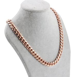 Kettingen Heren Curb Cubaanse Ketting Ketting Rose Goud Roestvrij Stalen Kettingen Accessoires Voor Mannen Vrouwen Punk Mode-sieraden Cust253E