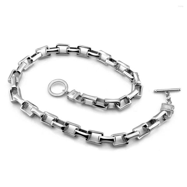 Chaînes Hommes Solide 925 Sterling Argent Câble Rolo Lien Chaîne Collier Femmes 10mm-Curb Cubain Épais Grand Tour De Cou 18-30 pouces Bijoux fins