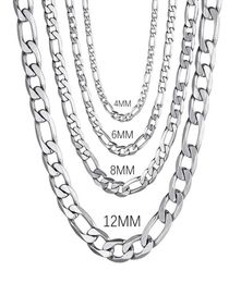 Chains Men39s 925 Silver Silver 4mm6mm8mm12 mm Collier de chaîne cubaine 1630 pouces pour homme femmes bijoux de mode haut de gamme 6868968
