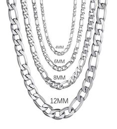 Chaines Men39s 925 Silver Sterling 4 mm6 mm8 mm12 mm Collier de chaîne cubaine 1630 pouces pour homme femmes bijoux de mode haut de gamme 9232312