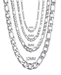 Chains Men39s 925 SERRING Silver 4mm6mm8mm12 mm Collier de chaîne cubaine 1630 pouces pour les femmes bijoux de mode haut de gamme 6421765