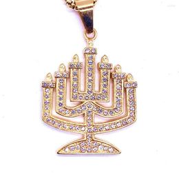 Цепи Менора Кулон Иудаика Ожерелье Женщины Мужчины Религиозные Символы Ювелирные Изделия Длинная Chain238A