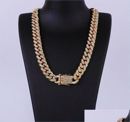 Catene da uomo Catene in acciaio inossidabile 316L tono oro 18 carati Collana cubana Catena a maglia barbazzale con diamanti Chiusura con lucchetto 8Mm10Mm12Mm14Mm15105289