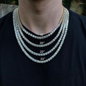 Cadenas para hombre y mujer Cadena cuadrada de oro Diamantes helados Hip Hop Gargantilla Collar de plata Bling Joyería de lujo para mujeres Cadenas Sidn22