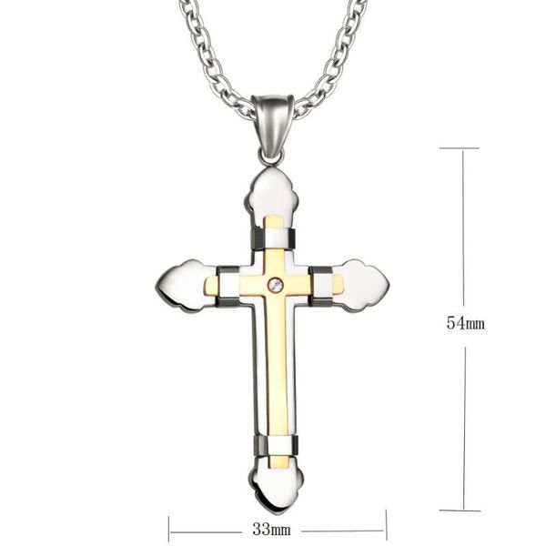 Chaînes Hommes Collier De Mariage De Mode Croix CZ Cristal Zircon Pierre Pendentif Religion P9018Chaînes