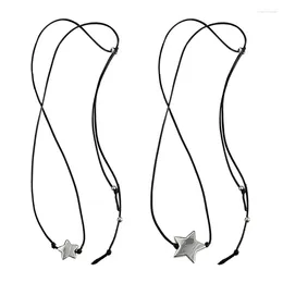 Chaînes en métal étoile pendentif tour de cou collier collier fête réglable cordon mode Y2K bijoux goutte