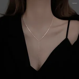 Chaînes minimaliste perle longue gland collier femme coupe basse sexy vent froid clavicule chaîne lumière luxe niche design