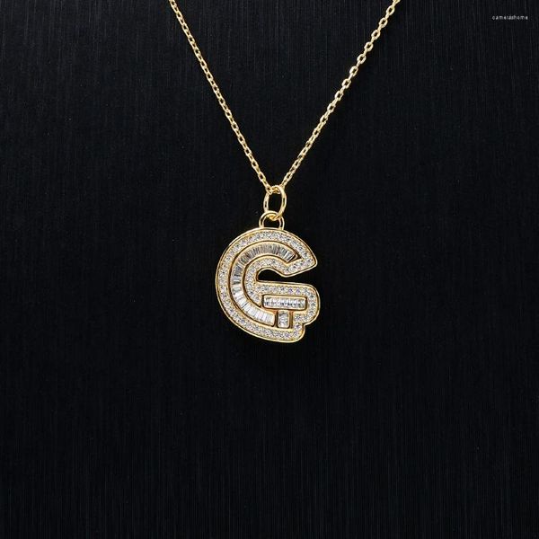 Chaînes minimaliste initiale A-Z lettre collier pour femmes Alphabet cubique zircone pendentif bijoux cadeau d'anniversaire en gros
