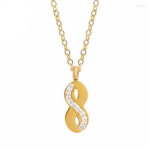 Chaînes Minimaliste En Acier Inoxydable Symbole Infini Collier Unique Bijoux Pour Femmes Donner Des Cadeaux À Des Amis