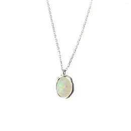 Chaînes Style minimaliste diamant pendentif chaîne de clavicule S925 argent sterling Shijia collier de perles HBB1