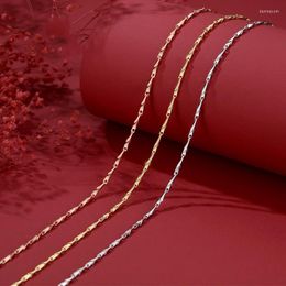 Chaînes MIIQAO 925 Sterling Silver Melon Seed Chain Long 40 45 50 55 60 CM Largeur 0.7 0.8 1.2 MM Or Rose Collier Pendentif Accessoires
