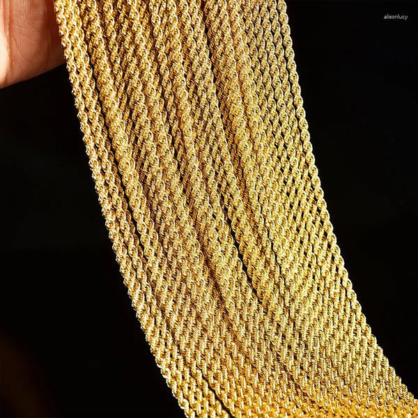 Chaînes Miqiao véritable 18 carats chaîne torsadée collier pur solide AU750 corde pour femmes bijoux fins cadeau CH002