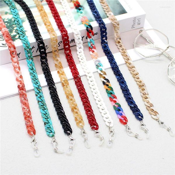 Chaînes Mix Couleur Acrylique Lunettes De Soleil Pend Pendentif Femmes Lunettes Chaîne Sangle Lunettes Cordon Masque Titulaire Suspendu Collier LongeChains Sidn22