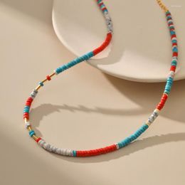 Chaînes MKOPSZ 2023 été tendance irisé pierre naturelle colliers de perles pour les femmes mode bijoux vacances fête cadeaux