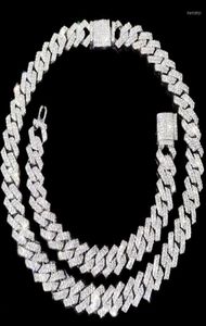 Chaines MM Iced Out Miami Cuban Link Chain Collier pour femmes hommes Golden Prong Rhombus collier Choker Hip Hop JewelryChains3746342