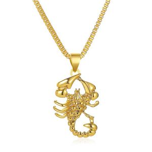 Chaînes Modyle 2023 Western Hip-hop Pendentif Collier Creative Or Scorpion Hommes Femmes Bijoux