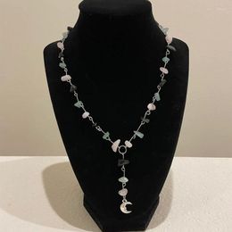 Chaînes lune cristal chapelet collier Y2k Funky mignon Kawaii Boho cadeau esthétique été bijoux mode 2023 femme