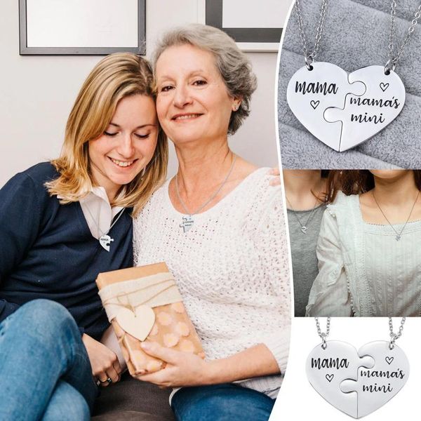 Cadenas Collar de madre e hija Heart Forma Regalo de mujeres Día de la madre Amor de la madre Joyería de moda